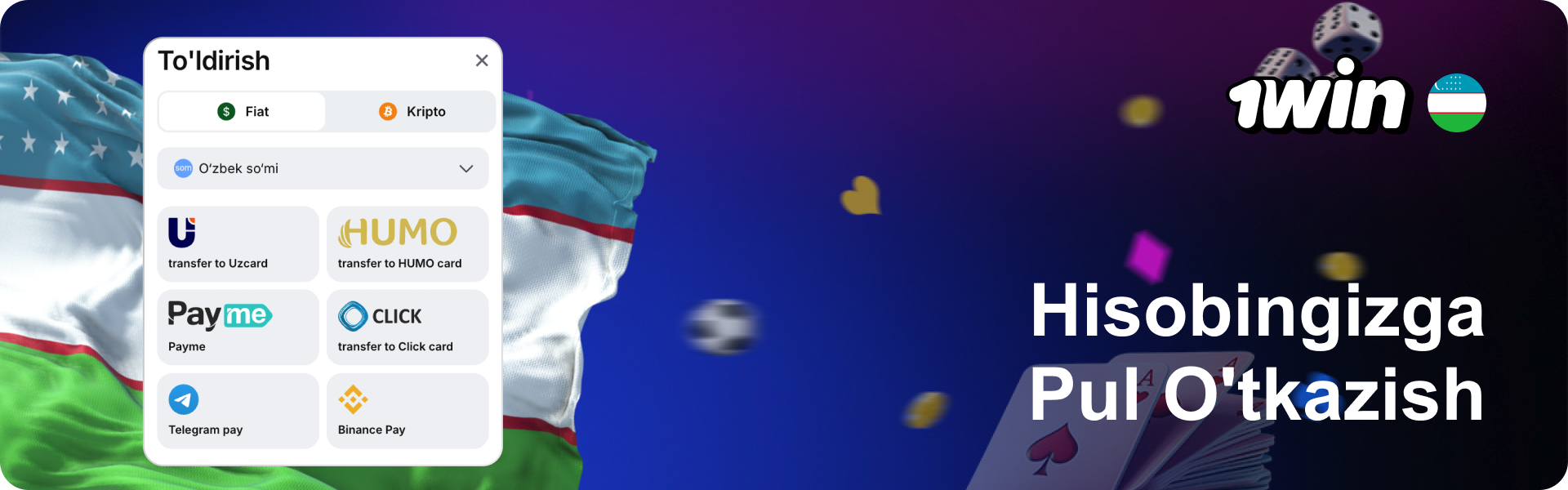 1win O'zbekistondagi hisobingizga pul o'tkazing